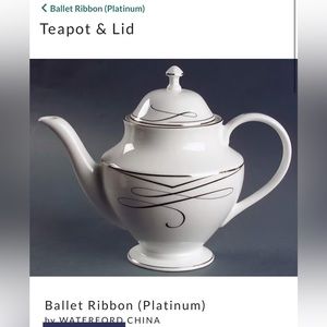 Waterford Ballet Ribbon Fine China Teapot and Lid new in box never used